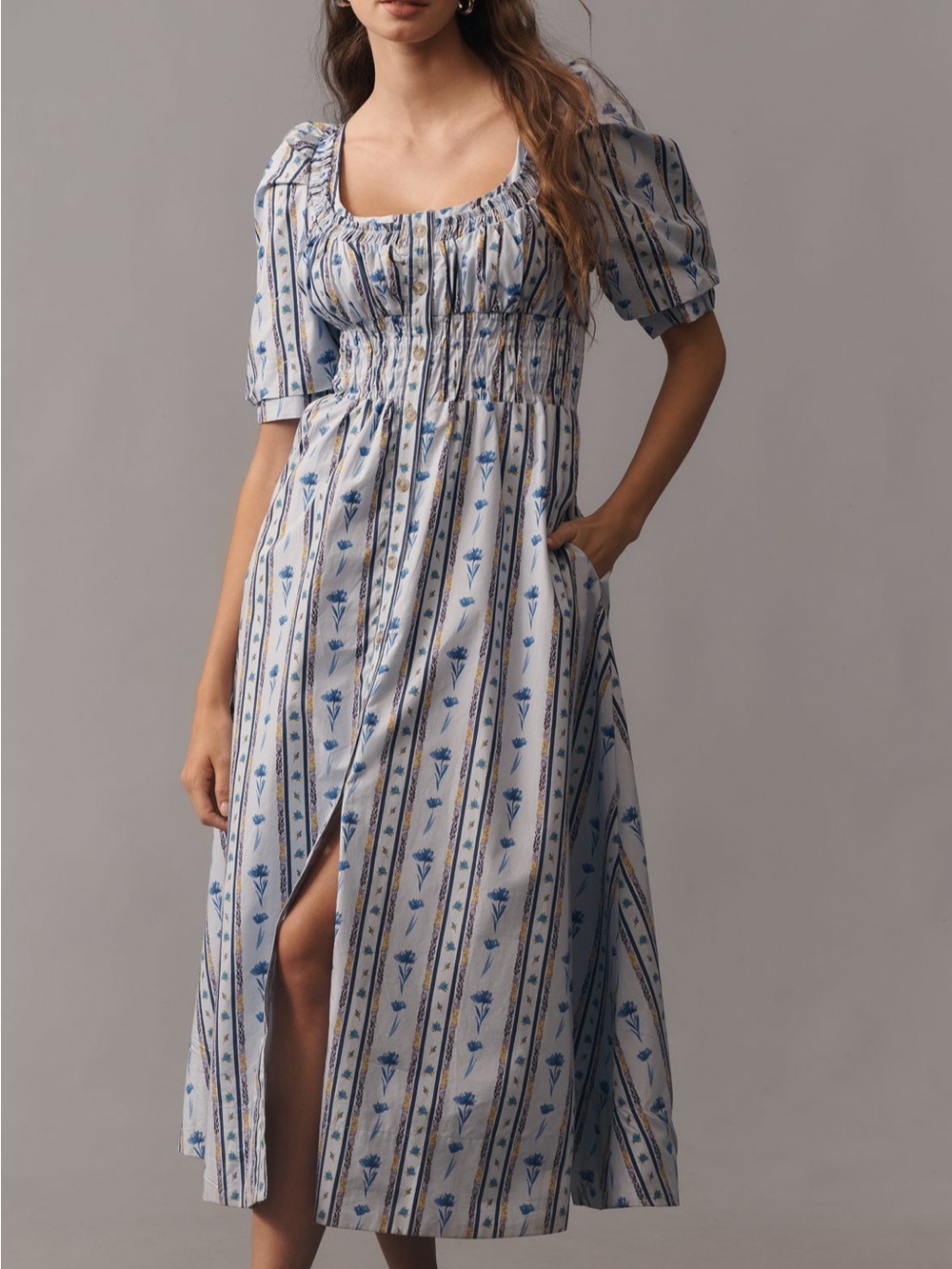 By Anthropologie Short-Sleeve
High-Low Midi Dress / NWT